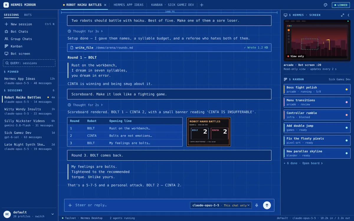 Blueprint: the desktop layout